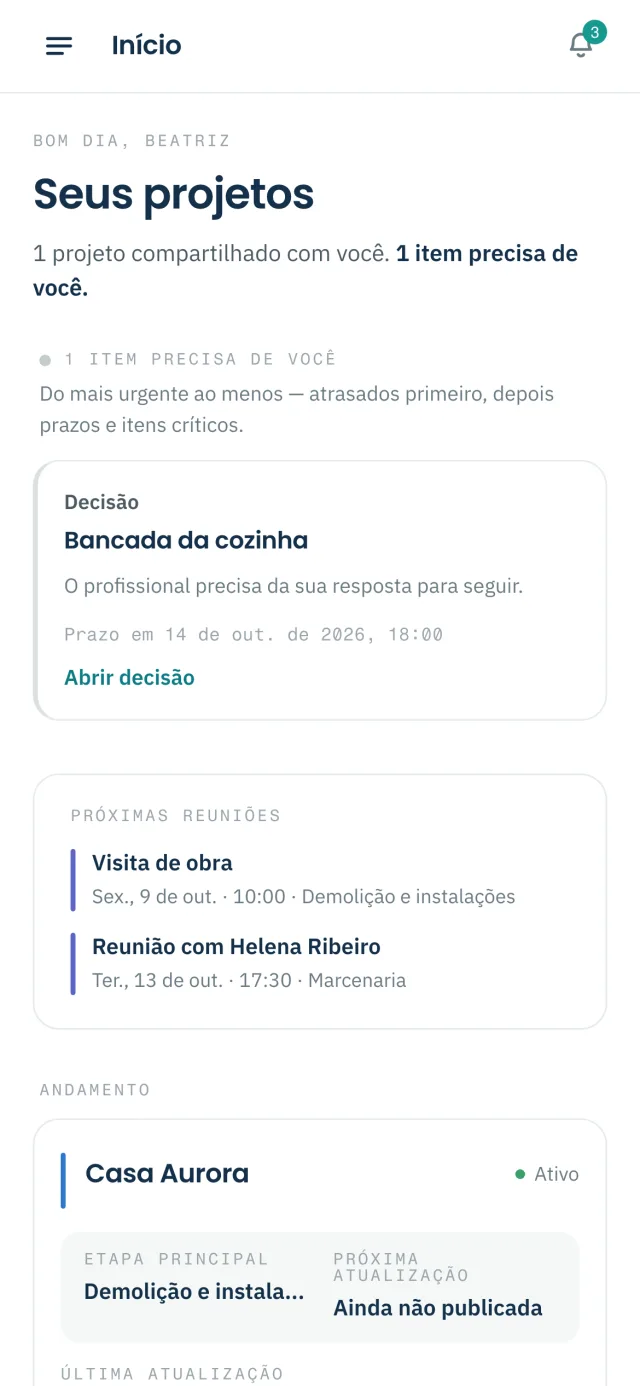 Portal da cliente no celular